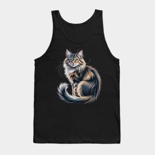 Origami Art British Longhair Cat Highland Straight Tank Top